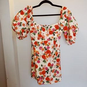 Puffy sleeve floral dress from Zara!